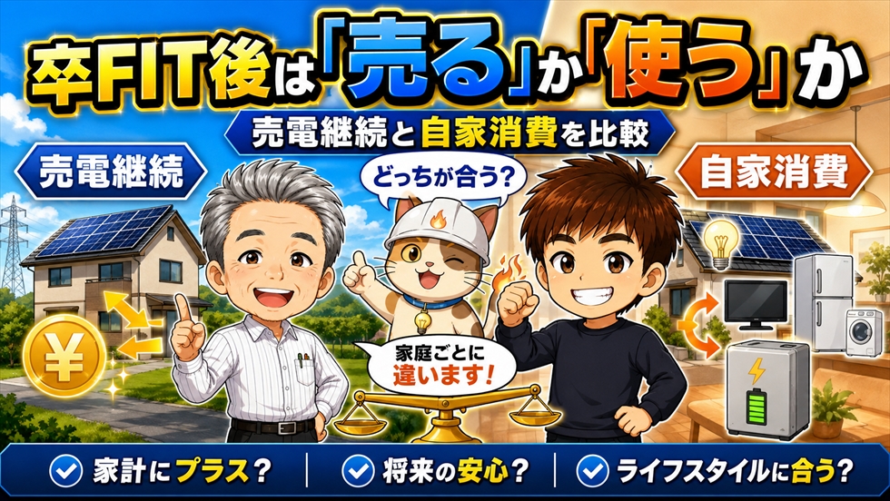 卒FIT後の選択肢は売るか使うか