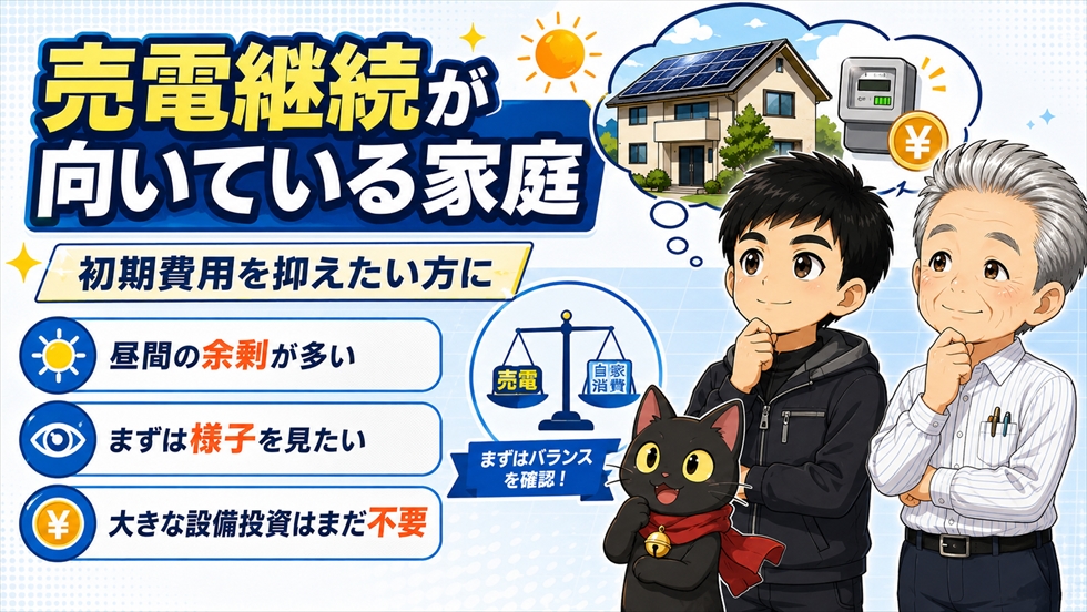 売電継続が向いている家庭