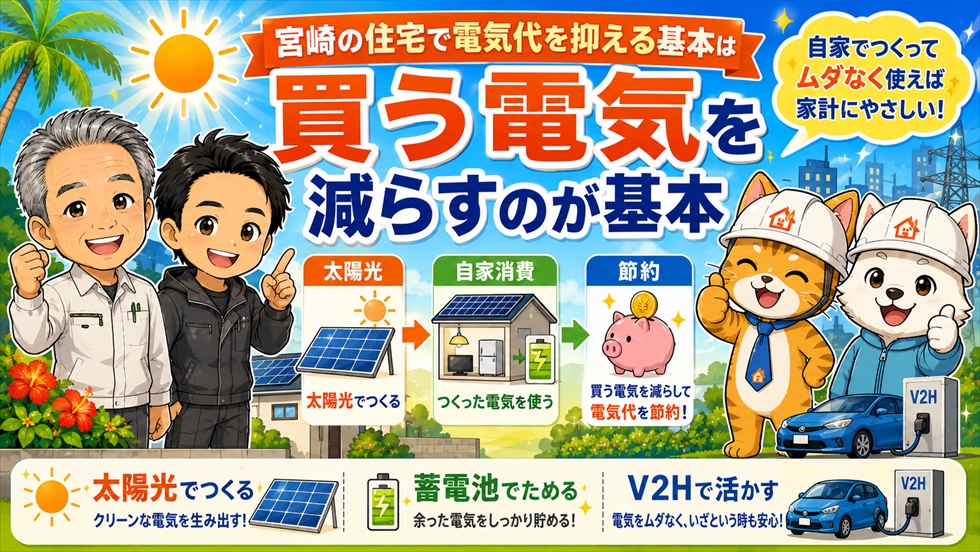 宮崎の住宅で買う電気を減らす基本