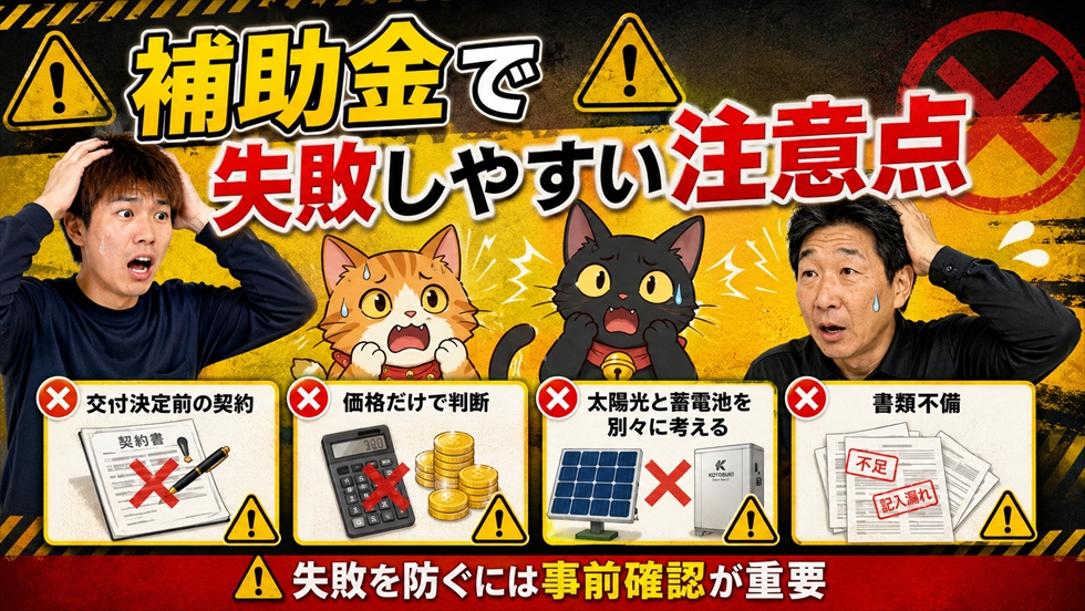 補助金で失敗しやすい注意点の画像
