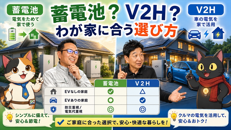 蓄電池とV2H わが家に合う選び方 宮崎