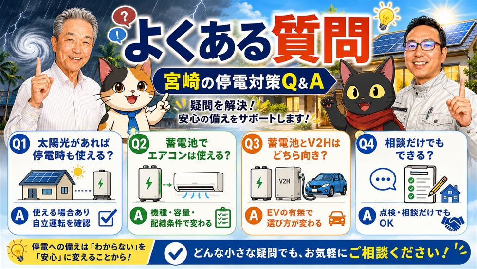 宮崎の停電対策 よくある質問 Q&A