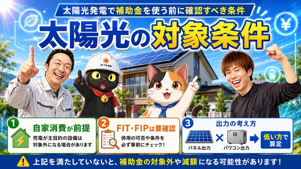 太陽光発電で補助金を使う前に確認すべき条件