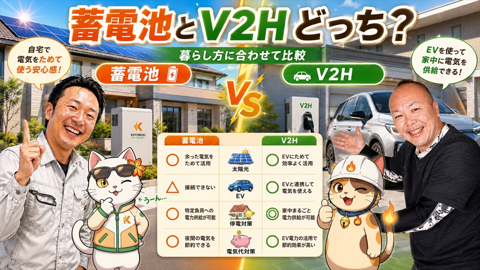 蓄電池とV2Hどっち 暮らし方に合わせて比較