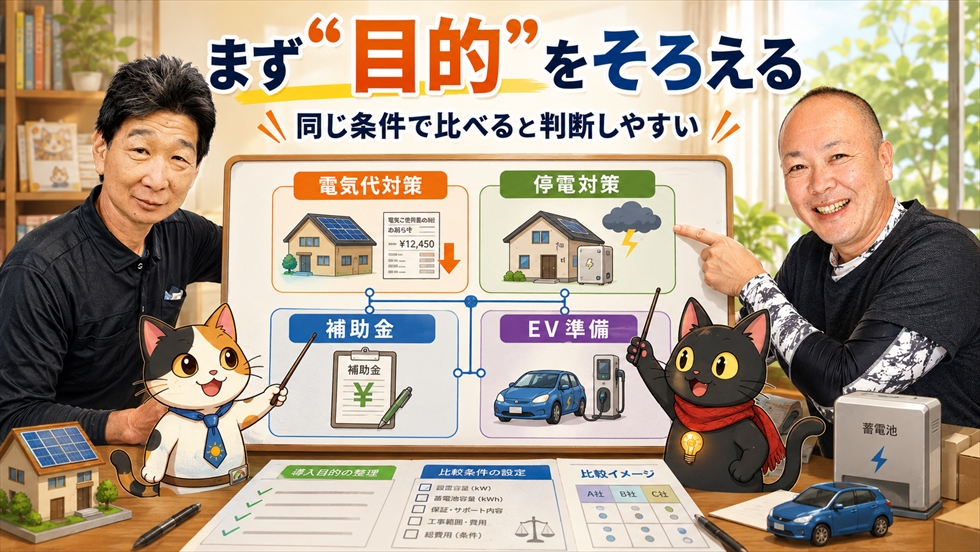 導入目的をそろえて比較するイメージ