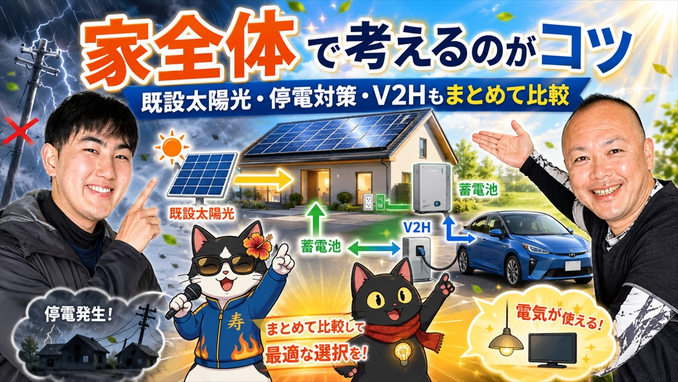 既設太陽光とV2Hも含めた比較イメージ