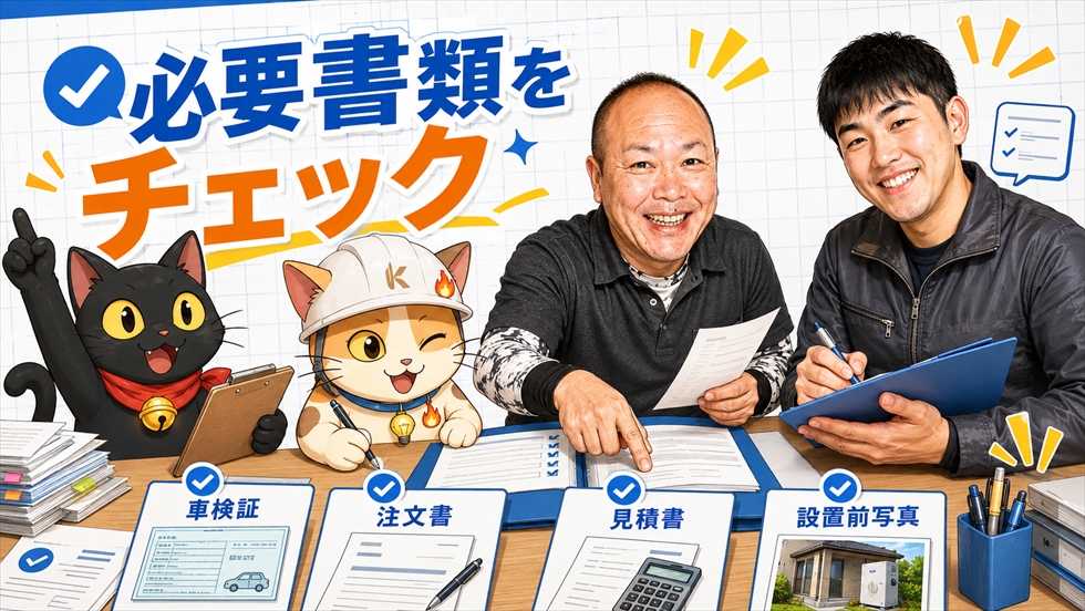 V2H補助金の申請前に確認する車検証や見積書などの必要書類