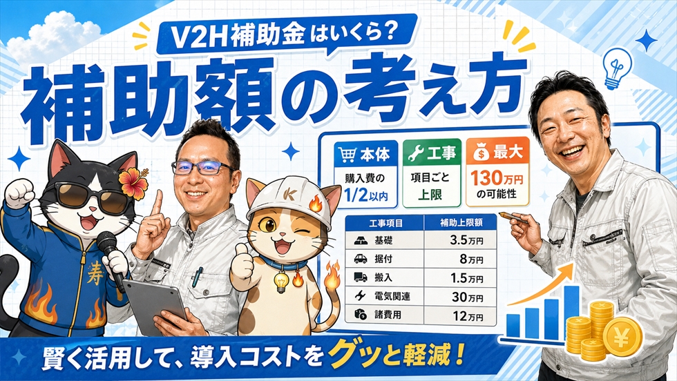 V2H本体と設置工事費の補助額の考え方