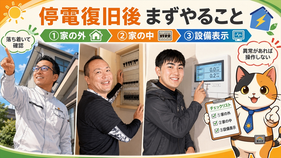 停電復旧後の安全チェックリスト