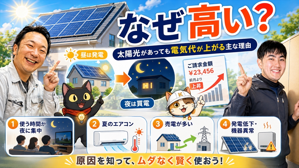 太陽光があっても電気代が上がる主な理由