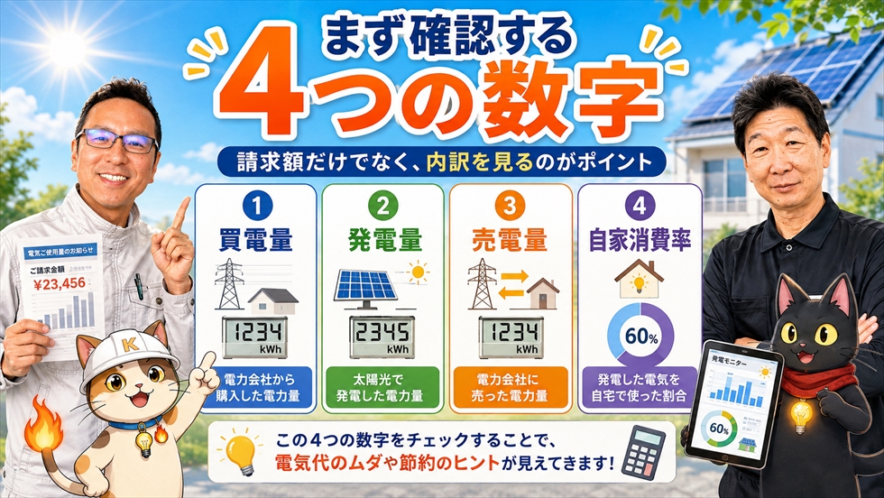電気代を確認する4つの数字