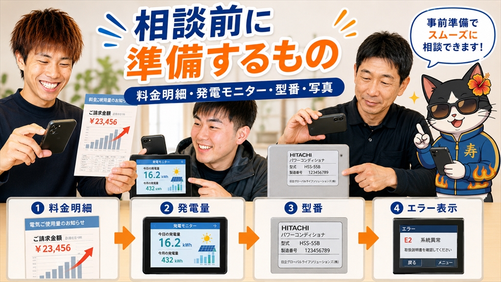 太陽光や電気代の相談前に準備する資料