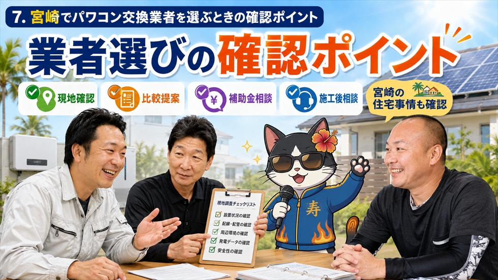 宮崎でパワコン交換業者を選ぶときの確認ポイント