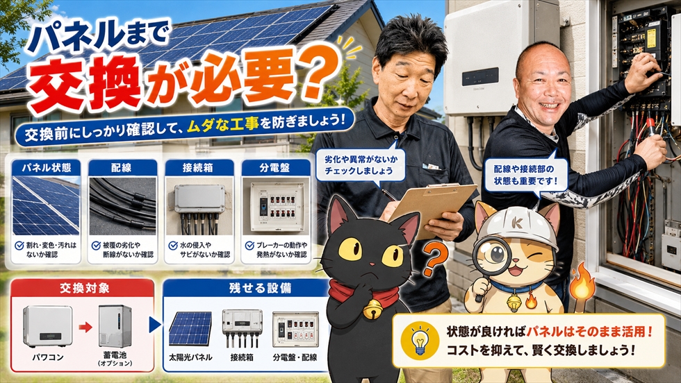 パワコン交換前に太陽光パネルや配線まで確認するポイント