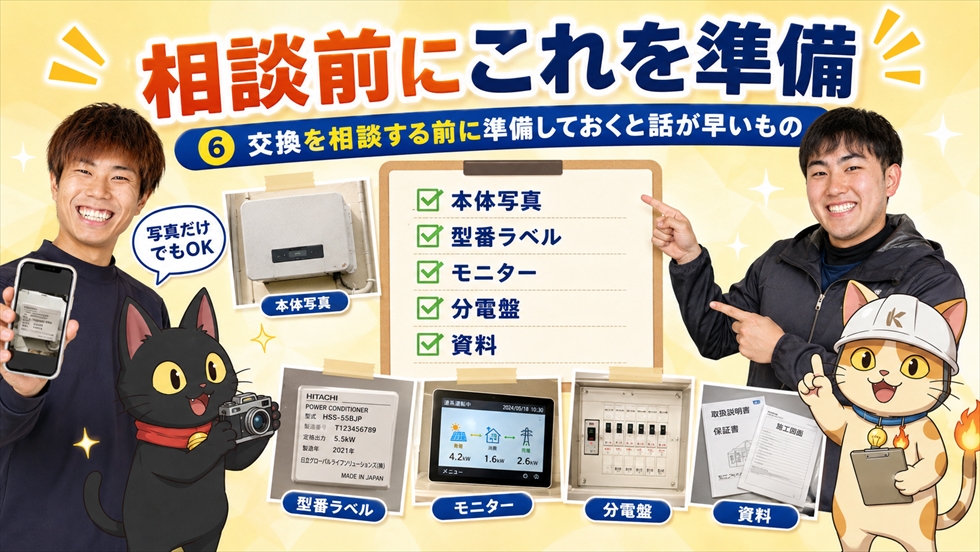 パワコン交換を相談する前に撮影しておくとよい写真と資料