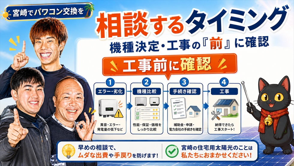 パワコン交換は機種決定や工事の前に手続きを確認