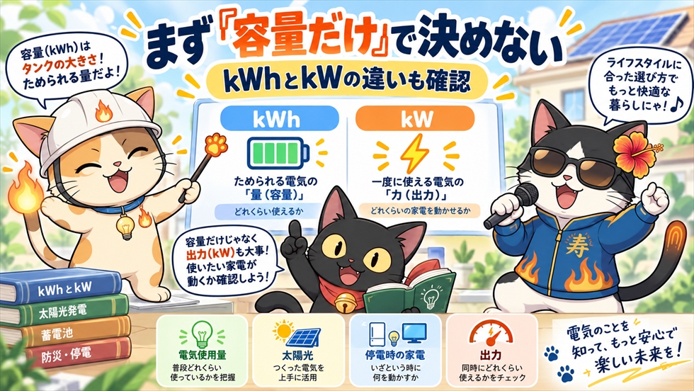 宮崎で家庭用蓄電池の必要容量を考えるポイント