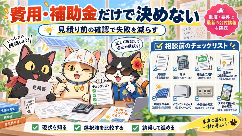 蓄電池の費用や補助金と見積り前の確認ポイント