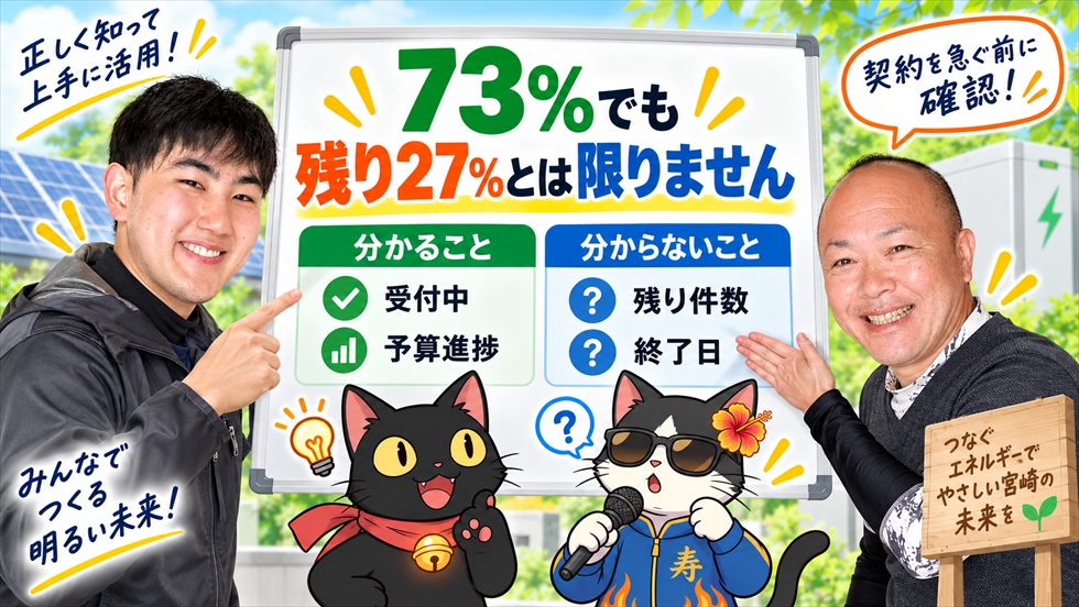 予算進捗73％でも残り27％とは限らないことを説明する分かること分からないことの図