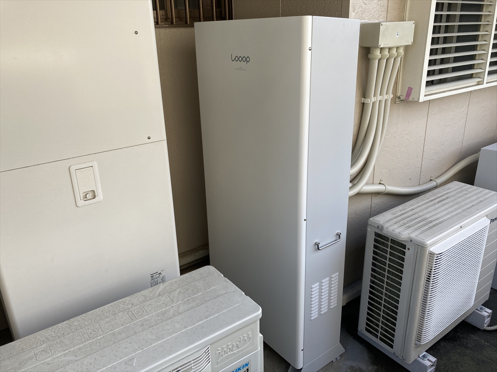 施工後(補助金の交付決定を経て設置完了したLooop ハイブリッド蓄電システム SOLABOX 11.5kWh)