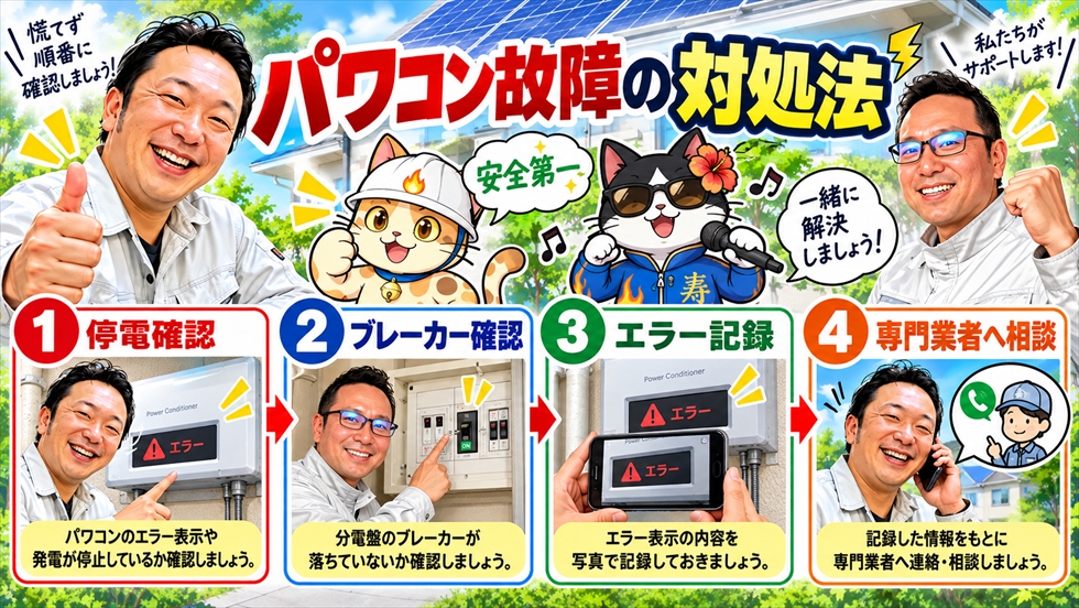 3パワコン故障時に停電・ブレーカー・エラー表示を確認して専門業者へ相談する対処手順