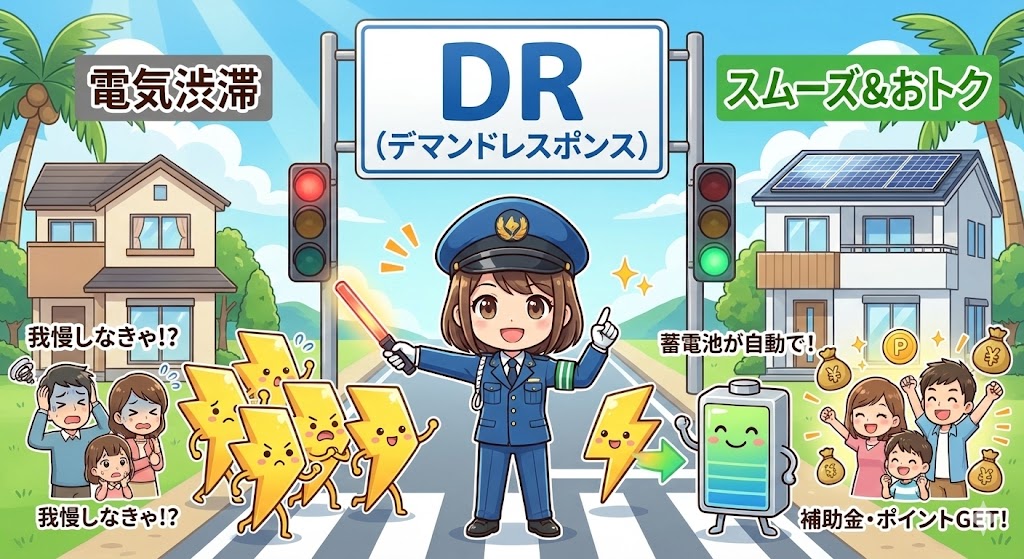 スマートな暮らしと蓄電池のイメージ