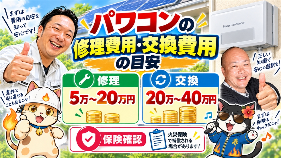 7パワコン修理費用5万円から20万円と交換費用20万円から40万円の目安と保険確認