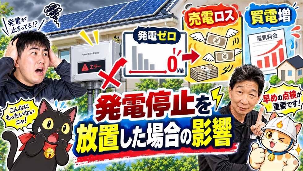 8パワコン故障による発電停止を放置した場合の売電ロスと買電増加を解説