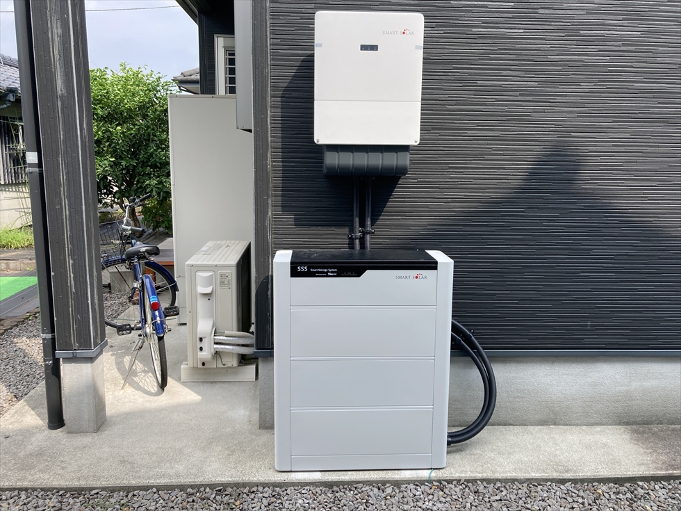補助金50万円を活用して設置されたスマートソーラー ハイブリッド蓄電システム11.5kWh