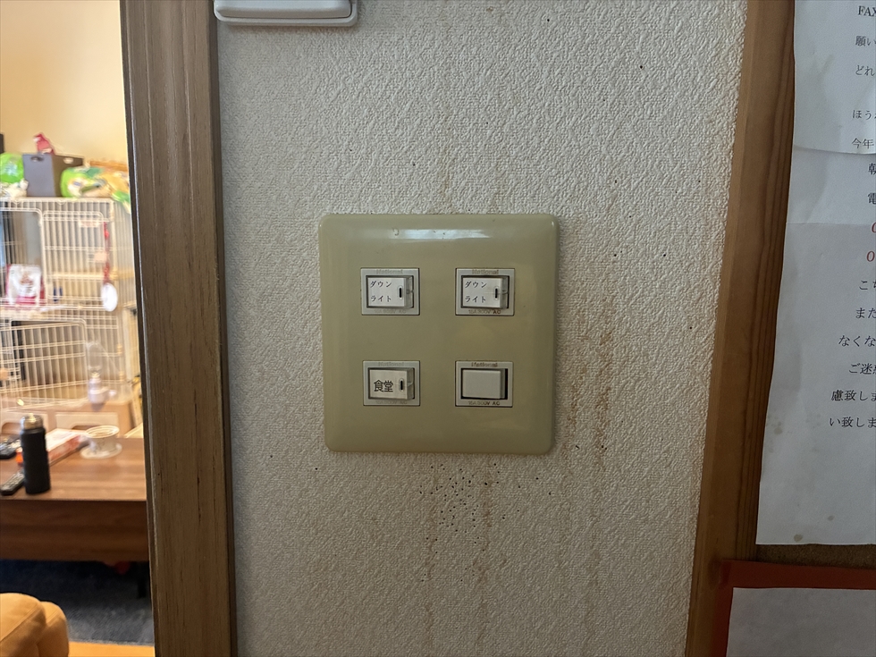 施工前の照明スイッチ